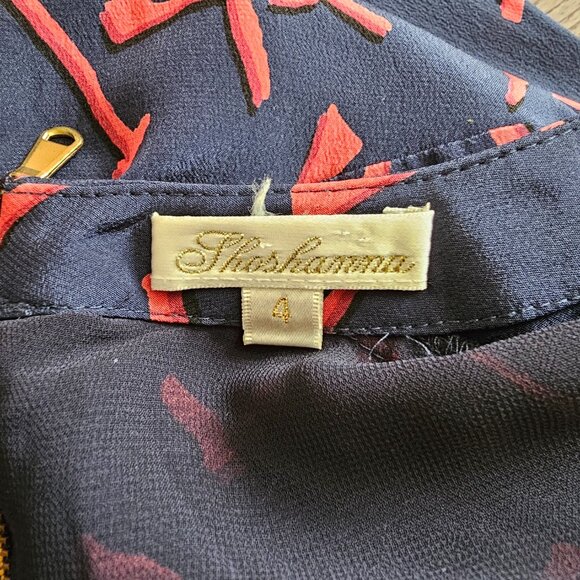 Shoshanna Carla Pritzker Print 100% Silk Printed Long Sleeve A-Line Mini Dress 4 - Picture 12 of 13